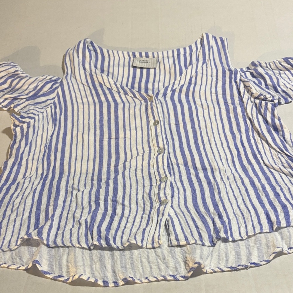 French Laundry Blue and White Striped Blouse